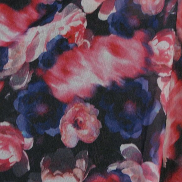 Jennifer Lopez Pink Floral Blouse Mediumn Semi Sheer Attached Cami Rouching - Picture 6 of 6